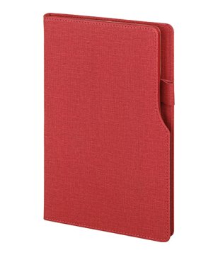 PULKO Notebook Not Defteri, (15x21cm), Termo Deri, Sert Kapak, 224 Sayfa, Kalem Takma Yerli, Çizgili, 005, Kırmızı