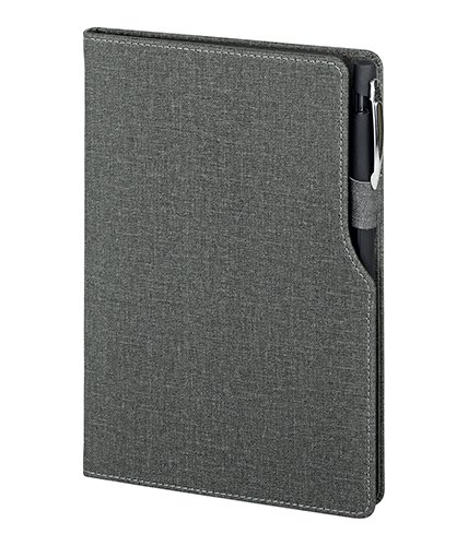 PULKO Notebook Not Defteri, (15x21cm), Termo Deri, Sert Kapak, 224 Sayfa, Kalem Takma Yerli, Çizgili, 005, Siyah