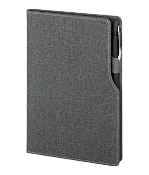 PULKO Notebook Not Defteri, (15x21cm), Termo Deri, Sert Kapak, 224 Sayfa, Kalem Takma Yerli, Çizgili, 005, Siyah