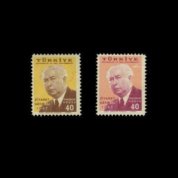 Federal Almanya Cumhurbaşkanı Theodor Heuss'un Türkiye'yi Ziyareti (5 Mayıs 1957) - Türkiye Cumhuriyeti Pul Koleksiyonu