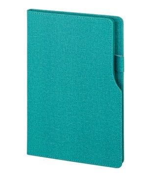PULKO Notebook Not Defteri, (15x21cm), Termo Deri, Sert Kapak, 224 Sayfa, Kalem Takma Yerli, Çizgili, 005, Turkuaz