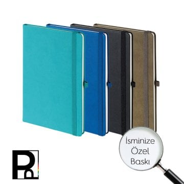 PULKO Notebook Not Defteri, (15x21cm), Termo Deri, Sert Kapak, 224 Sayfa, Çizgili, Kalem Takma Yerili, 006,