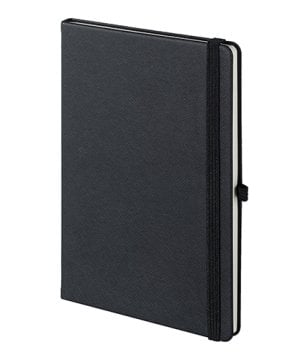 PULKO Notebook Not Defteri, (15x21cm), Termo Deri, Sert Kapak, 224 Sayfa, Çizgili, Kalem Takma Yerili, 006, Siyah