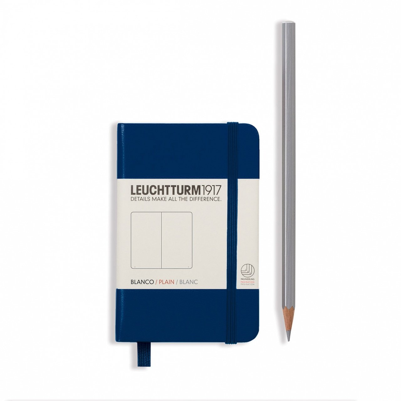 Leuchtturm1917 Not Defteri Mini Boy (A7), Sert Kapak, 169 Numaralandırılmış Sayfa, Lacivert - Düz