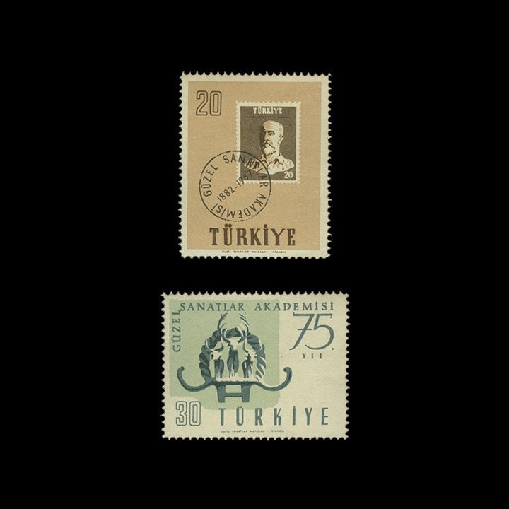 Güzel Sanatlar Akademisi'nin 75. Yılı (6 Temmuz 1957) - Türkiye Cumhuriyeti Pul Koleksiyonu
