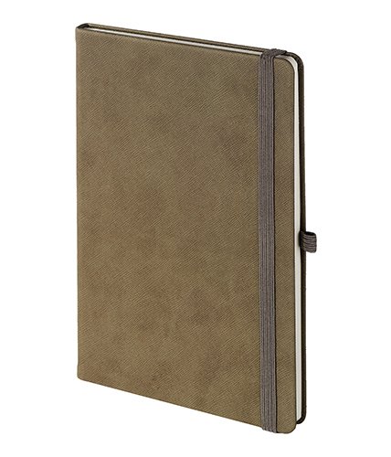 PULKO Notebook Not Defteri, (15x21cm), Termo Deri, Sert Kapak, 224 Sayfa, Çizgili, Kalem Takma Yerili, 006, Toprak