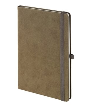 PULKO Notebook Not Defteri, (15x21cm), Termo Deri, Sert Kapak, 224 Sayfa, Çizgili, Kalem Takma Yerili, 006, Toprak