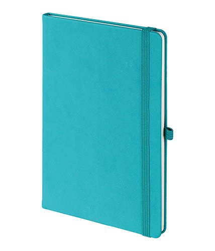 PULKO Notebook Not Defteri, (15x21cm), Termo Deri, Sert Kapak, 224 Sayfa, Çizgili, Kalem Takma Yerili, 006, Turkuaz