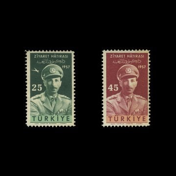 Afganistan Kralı'nın Türkiye'yi Ziyaretleri (1 Eylül 1957) - Türkiye Cumhuriyeti Pul Koleksiyonu