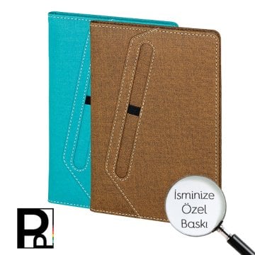 PULKO Promosyon Not Defteri, (15x21cm), Termo Deri, Sert Kapak, 240 Sayfa, Çizgili, Kalem Takma Yerili, 007,