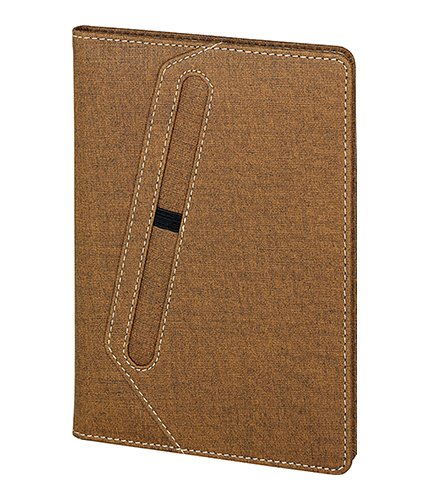 PULKO Promosyon Not Defteri, (15x21cm), Termo Deri, Sert Kapak, 240 Sayfa, Çizgili, Kalem Takma Yerili, 007, Taba