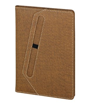 PULKO Promosyon Not Defteri, (15x21cm), Termo Deri, Sert Kapak, 240 Sayfa, Çizgili, Kalem Takma Yerili, 007, Taba