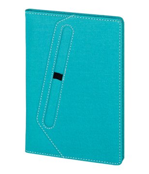 PULKO Promosyon Not Defteri, (15x21cm), Termo Deri, Sert Kapak, 240 Sayfa, Çizgili, Kalem Takma Yerili, 007, Turkuaz