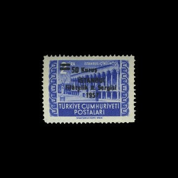 İstanbul Filatelik II. Sergisi (İFİS-II) Siyah Sürşarjlı Hatıra Pulu (11 Kasım 1957) - Türkiye Cumhuriyeti Pul Koleksiyonu