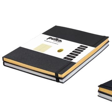 PULKO Notebook Not Defteri, (19x25cm), Esnek Kapak, Yaldız Kenarlı, 009,