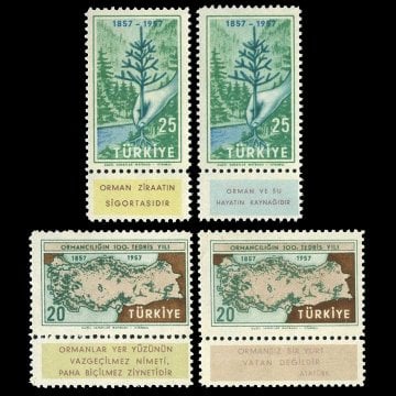 Türkiye'de Ormancılığın 100. Tedris Yılı (18 Kasım 1957) - Türkiye Cumhuriyeti Pul Koleksiyonu