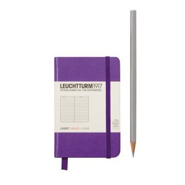 Leuchtturm1917 Not Defteri Mini Boy (A7), Sert Kapak, 169 Numaralandırılmış Sayfa, Mor - Çizgili