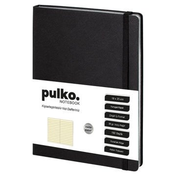 PULKO Notebook Not Defteri, (19x25cm), Esnek Kapak, Yaldız Kenarlı, 009, Gümüş Yaldızlı Kenar