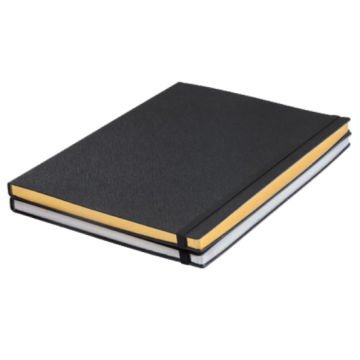 PULKO Notebook Not Defteri, (19x25cm), Esnek Kapak, Yaldız Kenarlı, 009, Gümüş Yaldızlı Kenar