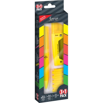 SERVE 3'lü Kalem Seti, Bold, Double, Steps Sarı