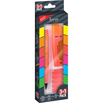 Serve 3'lü Kalem Seti Deep, Double, Steps Kırmızı
