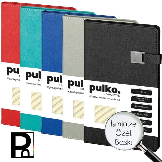 PULKO Notebook Not Defteri, (13x21cm), Termo Deri, Sert Kapak, 224 Sayfa, Çizgili, 012,