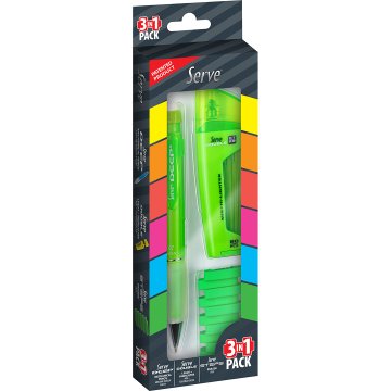 Serve 3'lü Kalem Seti Deep, Double, Steps Yeşil