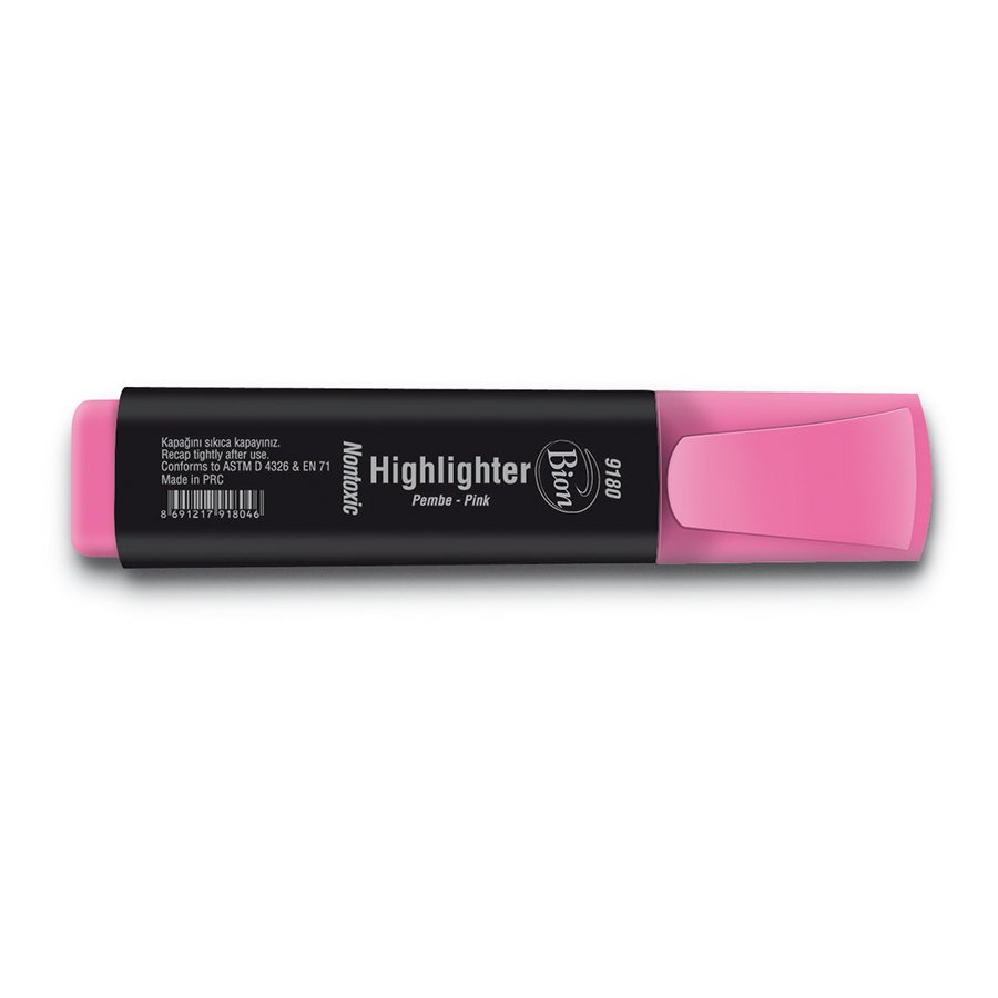 MAS 9180 Fosforlu Kalem, Bion Serisi, Pembe