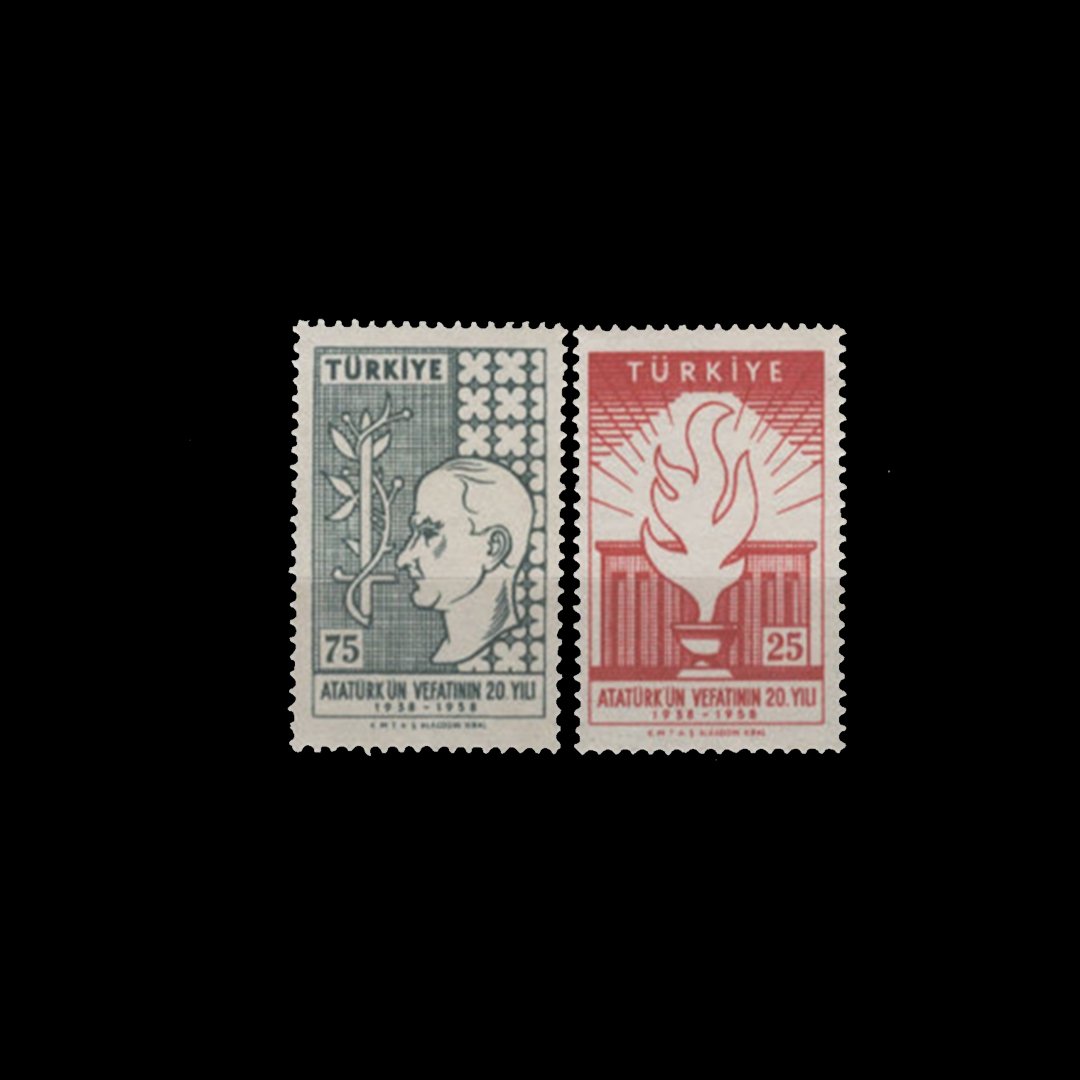 Atatürk'ün Ölümünün 20. Yılı (10 Kasım 1958) - Türkiye Cumhuriyeti Pul Koleksiyonu