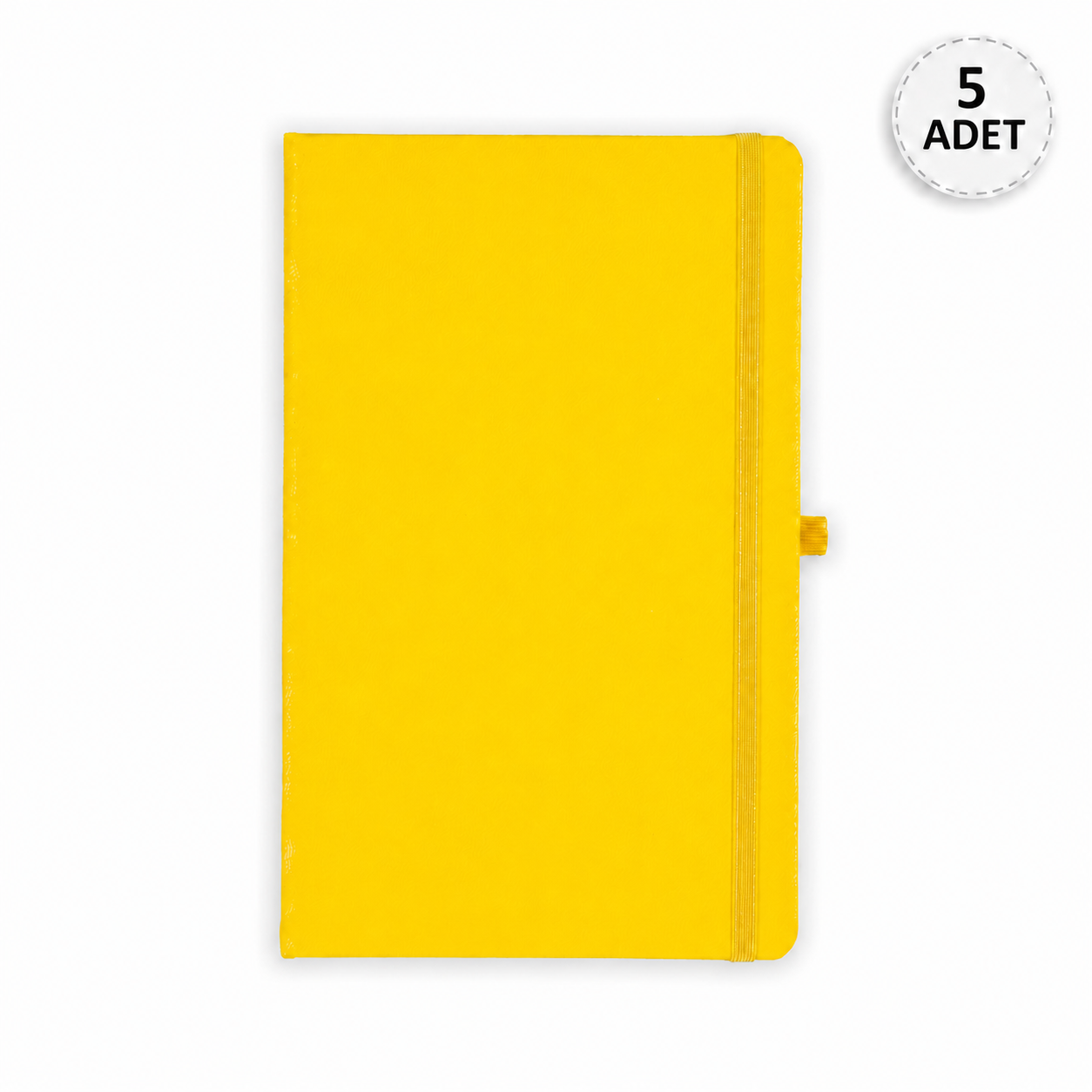 Promosyon Klasik 224 Sayfa Termo Suni Deri Kapak Çizgili Not Defteri 13 X 21 cm, 5 adet - Limon Sarı