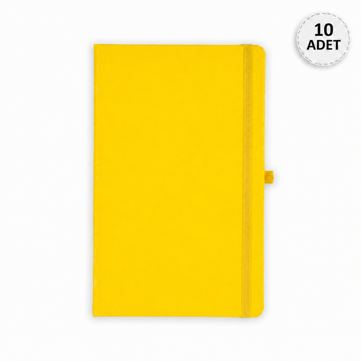 Promosyon Klasik 224 Sayfa Termo Suni Deri Kapak Çizgili Not Defteri 13 X 21 cm, 10 adet - Limon Sarı