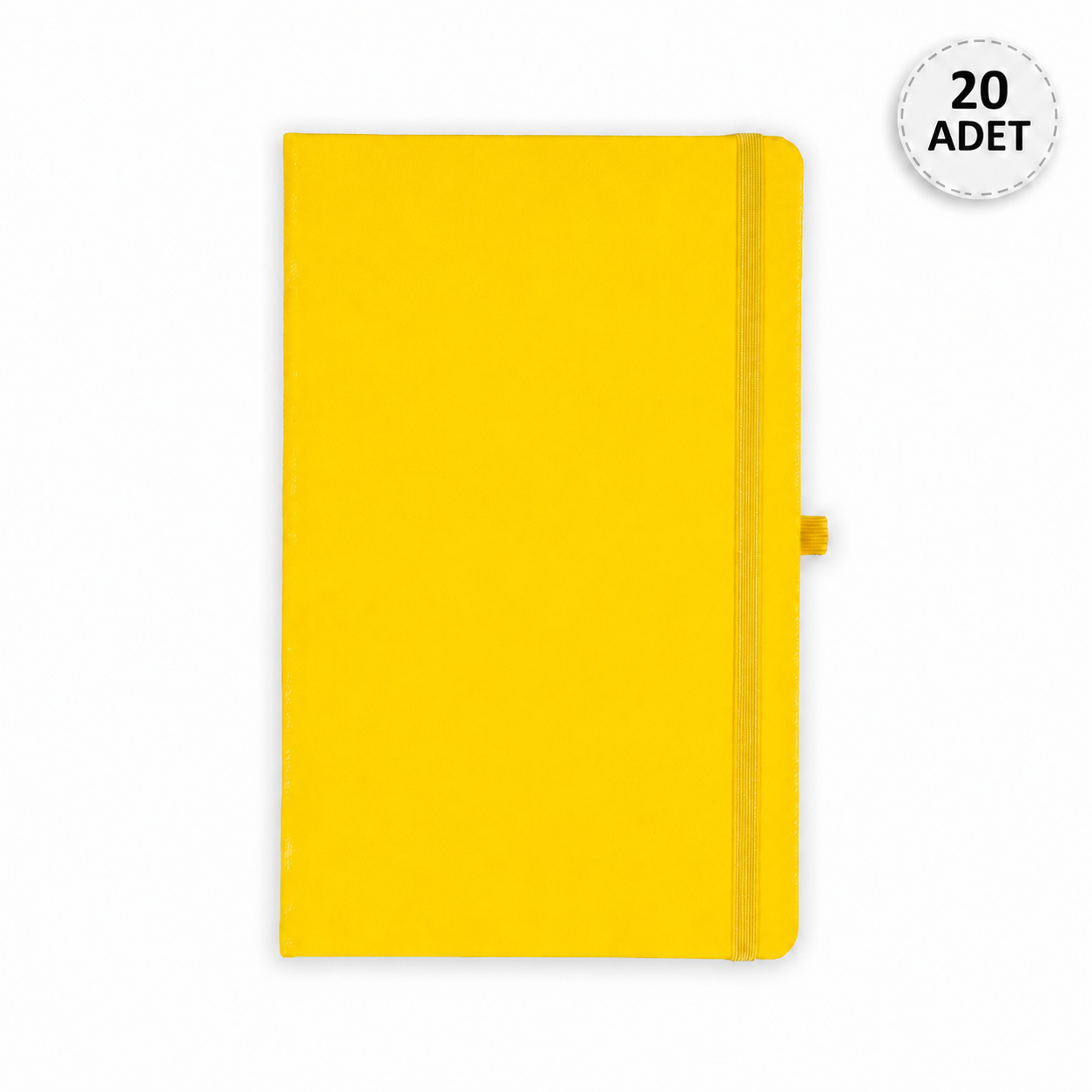 Promosyon Klasik 224 Sayfa Termo Suni Deri Kapak Çizgili Not Defteri 13 X 21 cm, 20 adet - Limon Sarı