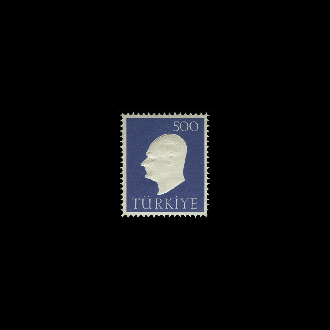 Kabartma Atatürk Hatıra Pulu (10 Kasım 1959) - Türkiye Cumhuriyeti Pul Koleksiyonu