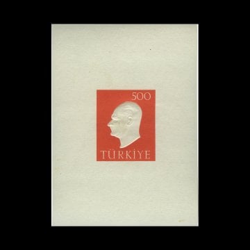 Kabartma Atatürk Hatıra Bloğu (10 Kasım 1959) - Türkiye Cumhuriyeti Pul Koleksiyonu