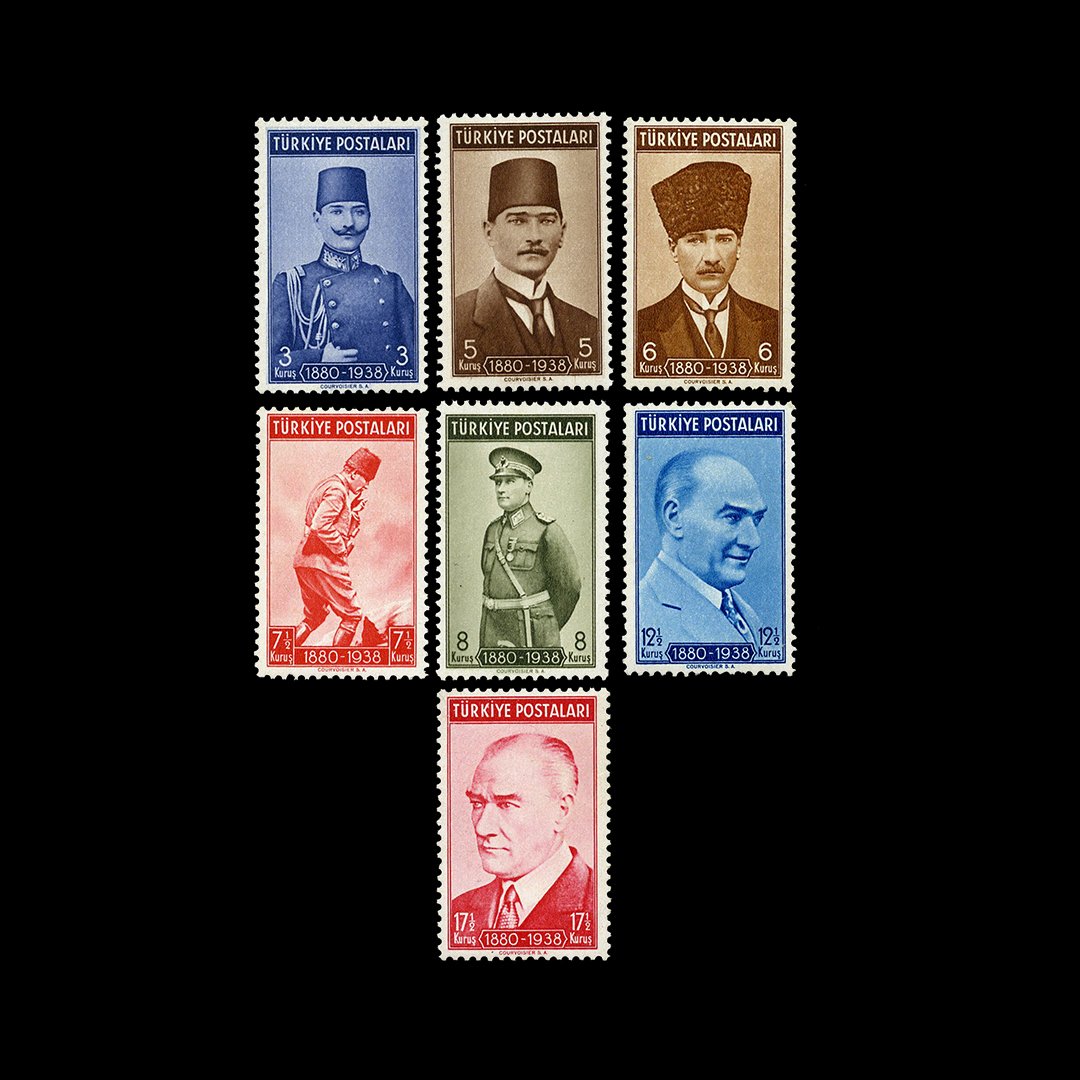 Atatürk'ün Vefatının 1. Yıldönümü (1939) - Türkiye Cumhuriyeti Pul Koleksiyonu
