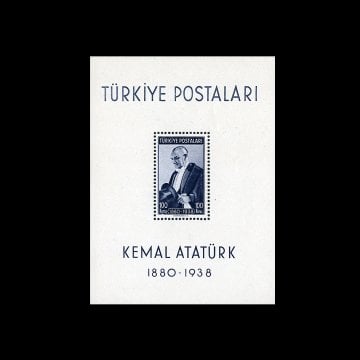 Atatürk'ün Vefatının 1. Yıldönümü Hatıra Bloku (3 Ocak 1940) - Türkiye Cumhuriyeti Pul Koleksiyonu