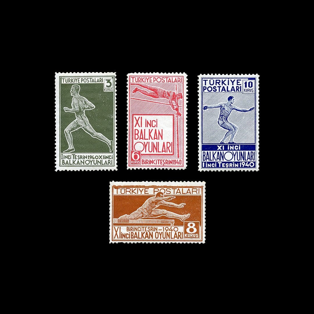 Elfte Balkanspiele (5. Oktober 1940) - Briefmarkensammlung der Republik Türkei
