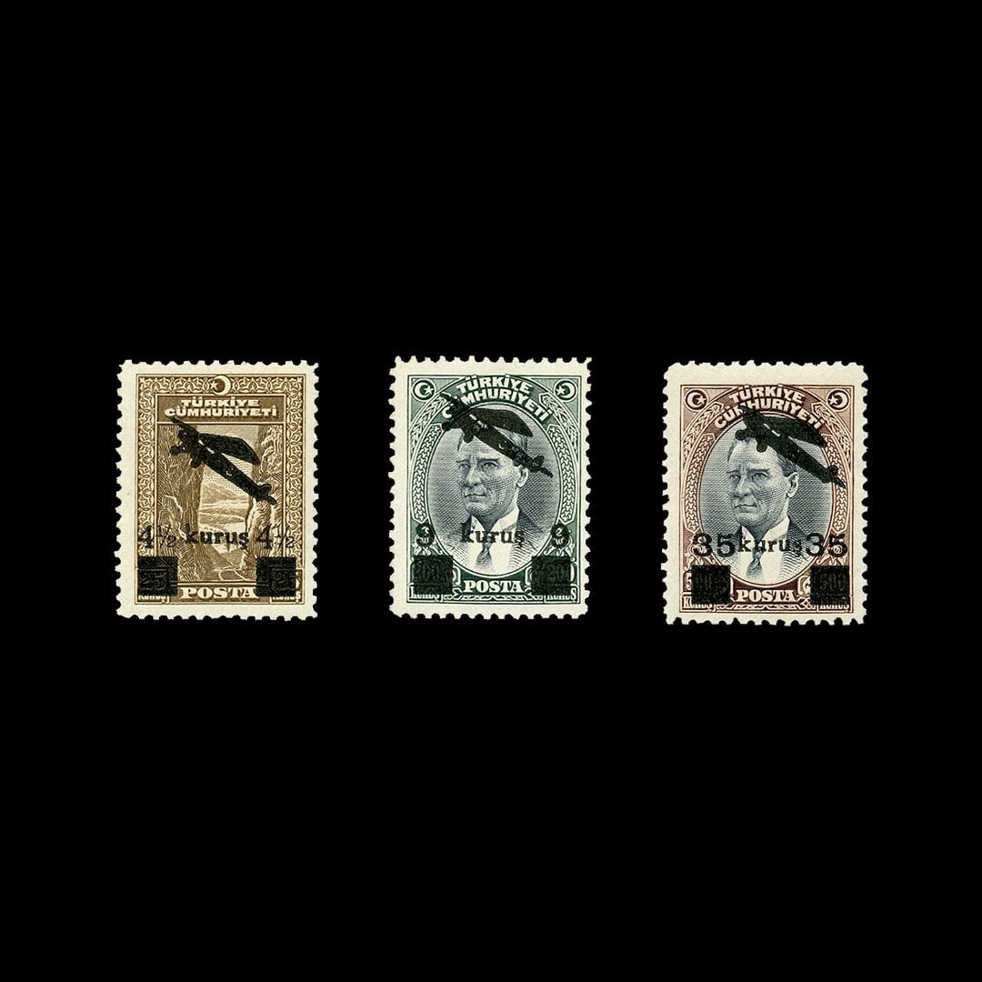 Akkuflugzeug Briefmarken (18. Dezember 1941) - Sammlung der Briefmarken der Republik Türkei