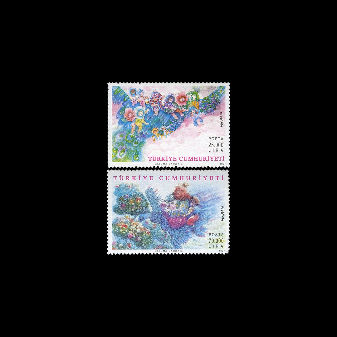 Europa cept (Geschichte und Geschichten) (5. Mai 1997) - Die Republik Turkey Briefmarke Sammlung