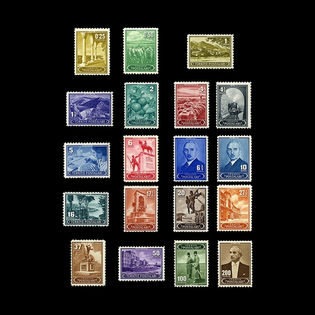 凯末尔 - 伊农系列（1943年4月1日） - 土耳其共和国邮票收藏