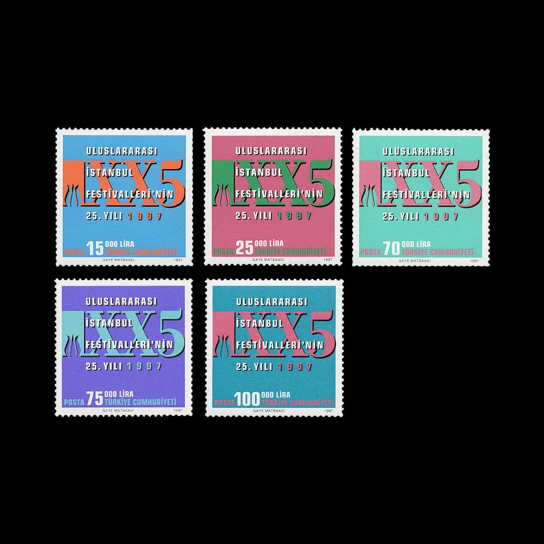 Internationale Istanbul -Festivals 25. Jahr (13. Juni 1997) - Republik Turkey Briefmarke Sammlung