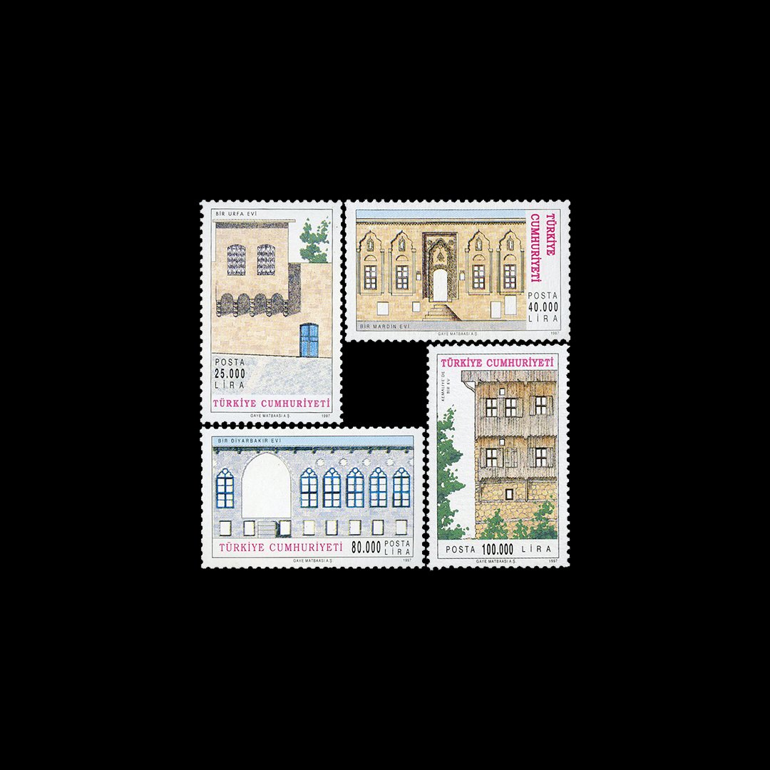 Traditional Turkish Houses (7 July 1997) - Republic of Turkey Stamp Collection