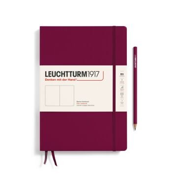 Leuchtturm1917 Not Defteri Tablet Boy (B5), Sert Kapak, 219 Numaralandırılmış Sayfa Liman Kırmızısı - Düz