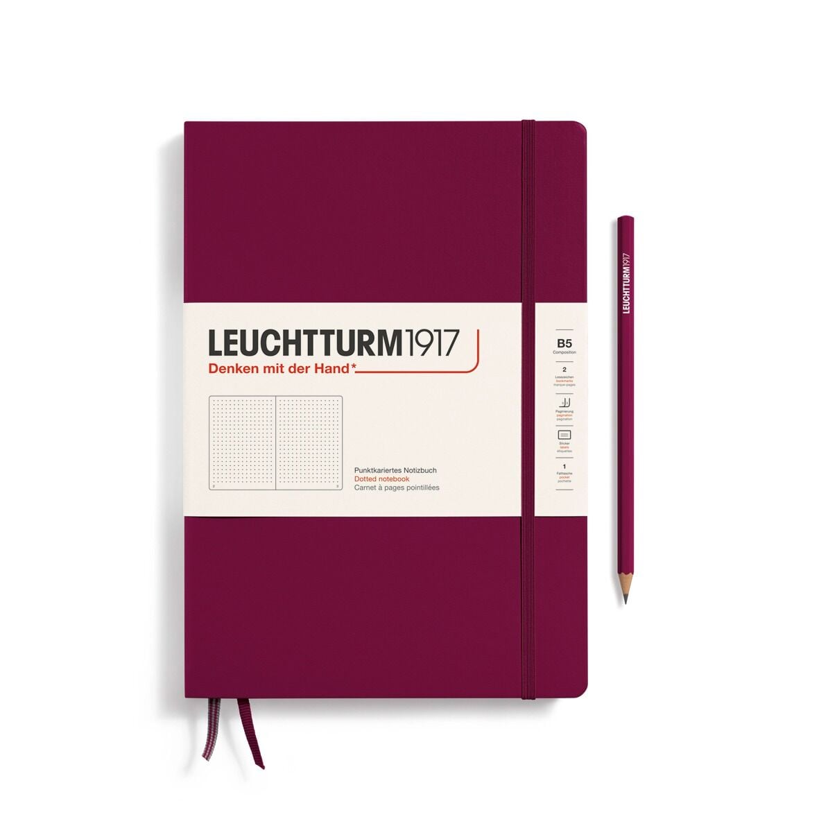 Leuchtturm1917 Not Defteri Tablet Boy (B5), Sert Kapak, 219 Numaralandırılmış Sayfa Liman Kırmızısı - Noktalı