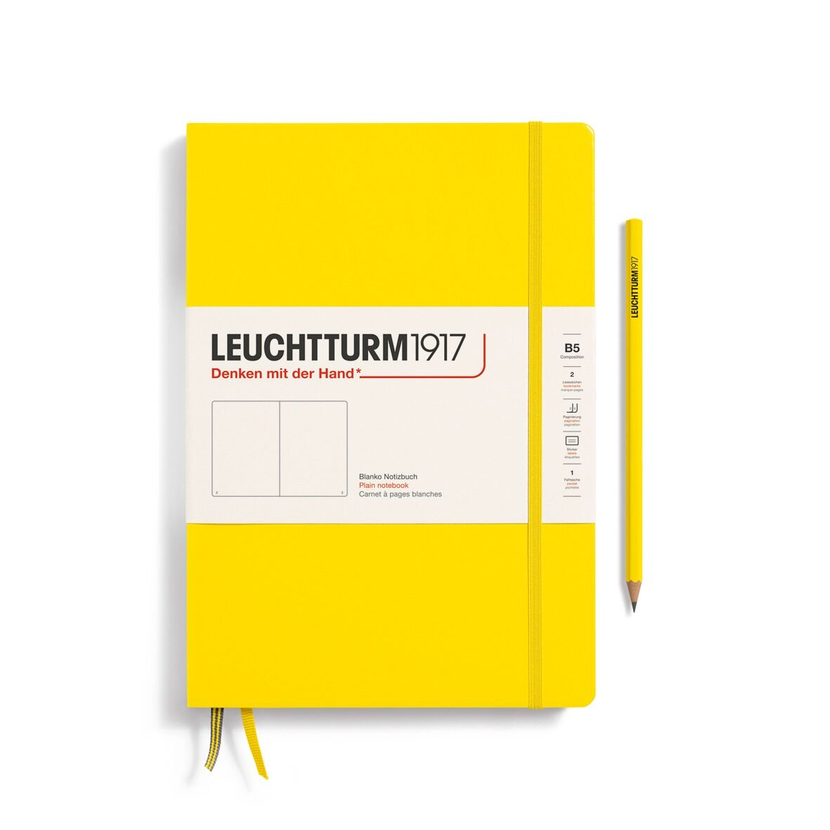 Leuchtturm1917 Not Defteri Tablet Boy (B5), Sert Kapak, 219 Numaralandırılmış Sayfa Limon Sarısı - Düz