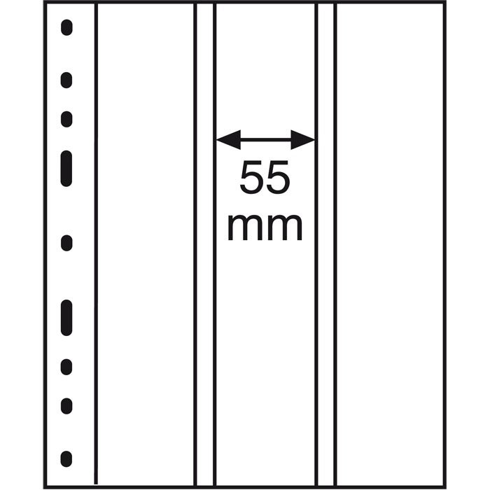 Leuchtturm OPTIMA ''Şeffaf'' ve ''Siyah'' Yapraklar, 3VC (245x55mm) (Şeffaf Zemin)