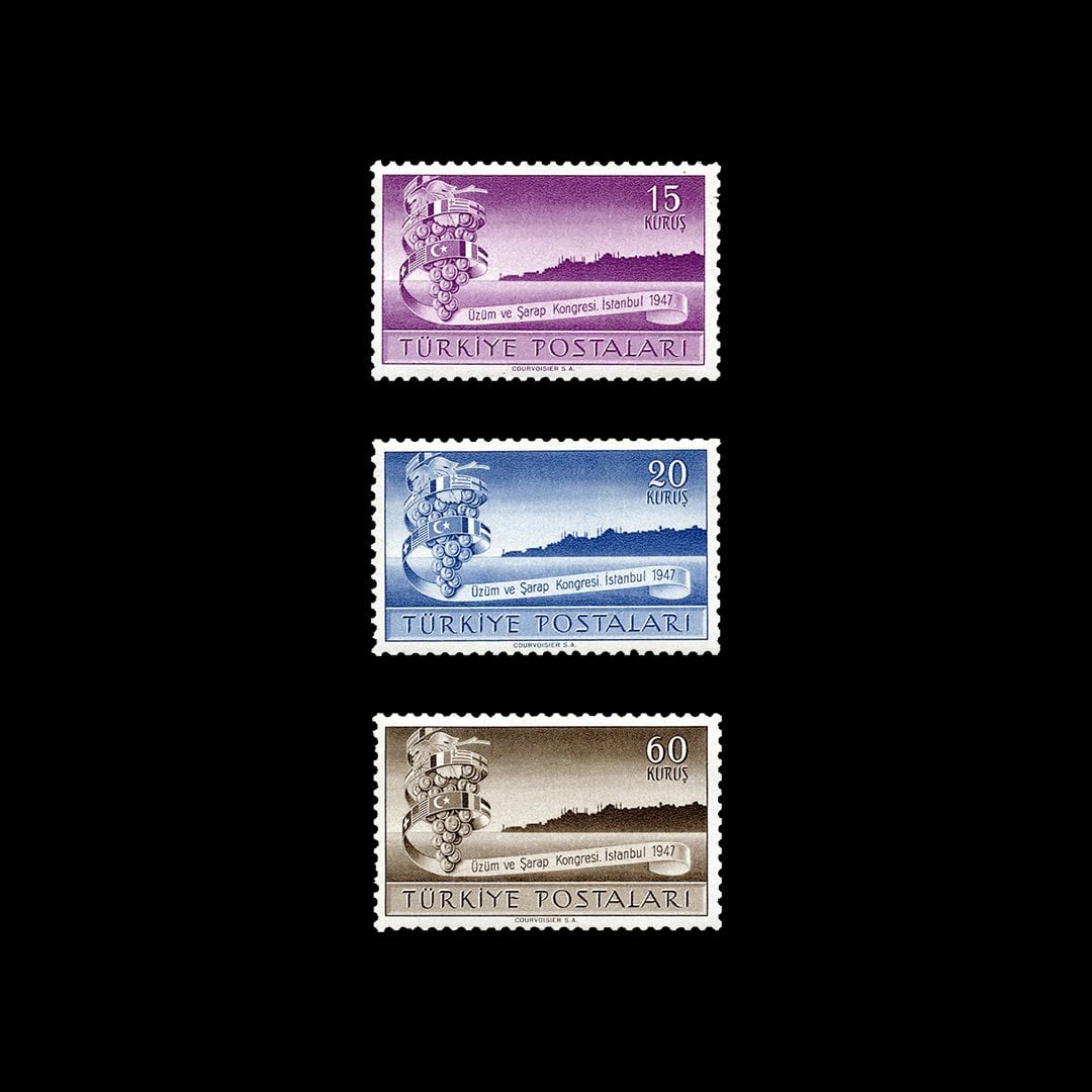 Internationale Trauben- und Wein-Kongress (22. September 1947) - Briefmarkensammlung der Republik Türkei