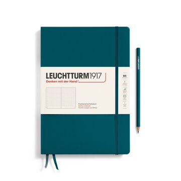 Leuchtturm1917 Not Defteri Tablet Boy (B5), Sert Kapak, 219 Numaralandırılmış Sayfa Pasifik Yeşili - Noktalı