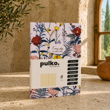PULKO Notebook Every Day Is A Fresh Start Serisi, (14x20cm), 90gr. Ivory Kağıt, 192 Sayfa, Esnek Kapak, Düz, Powder Blush