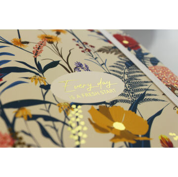 PULKO Notebook Every Day Is A Fresh Start Serisi, (14x20cm), 90gr. Ivory Kağıt, 192 Sayfa, Esnek Kapak, Düz, Morning Sand